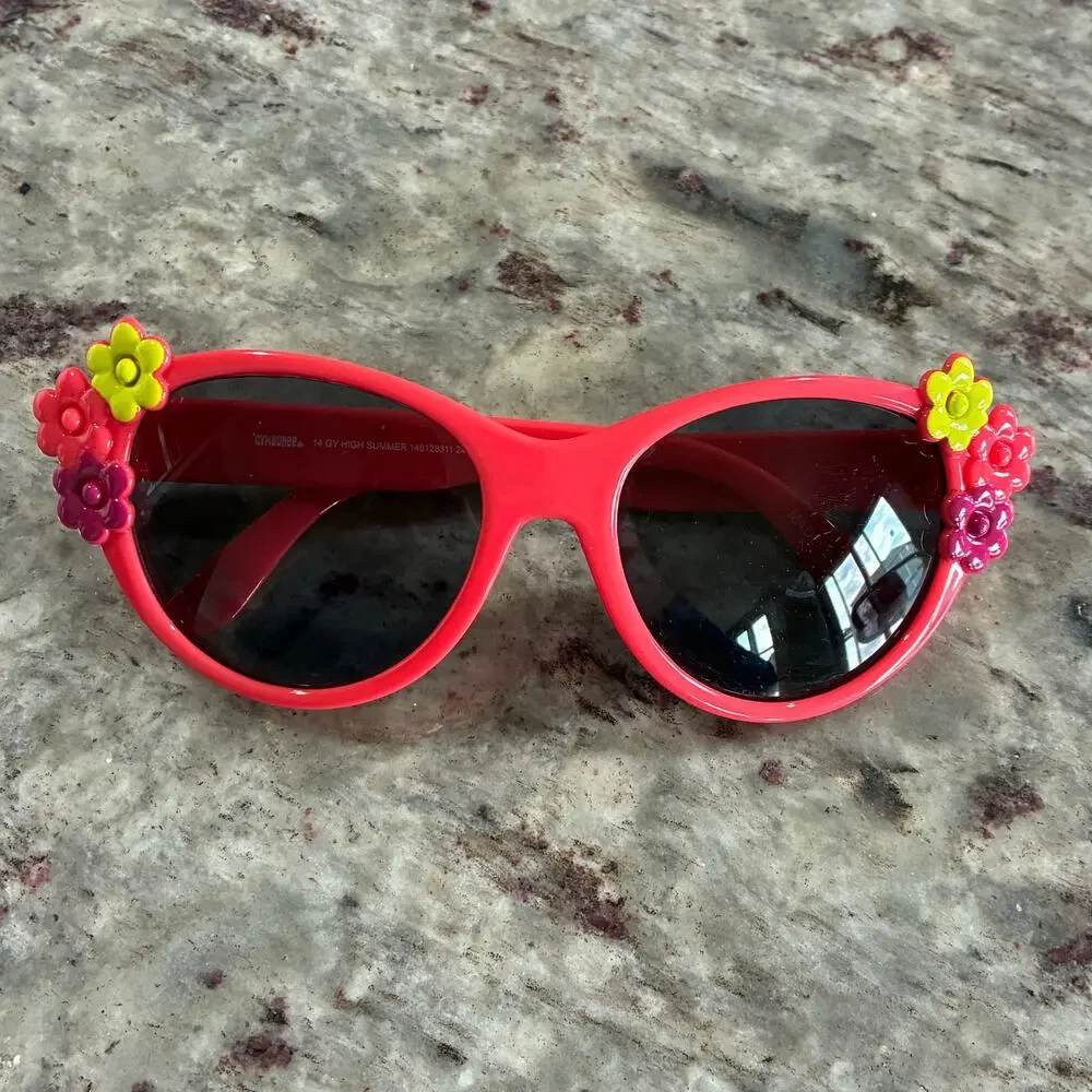 Gymboree Girls Flower Sunglasses Pink Coral Floral Summer 6+